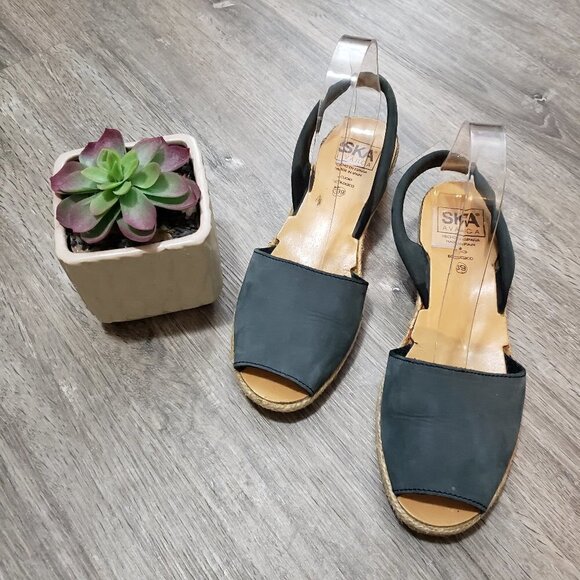 SKA Avarca Sandals Espadrille Sling Back Wedge 39 - Picture 2 of 7